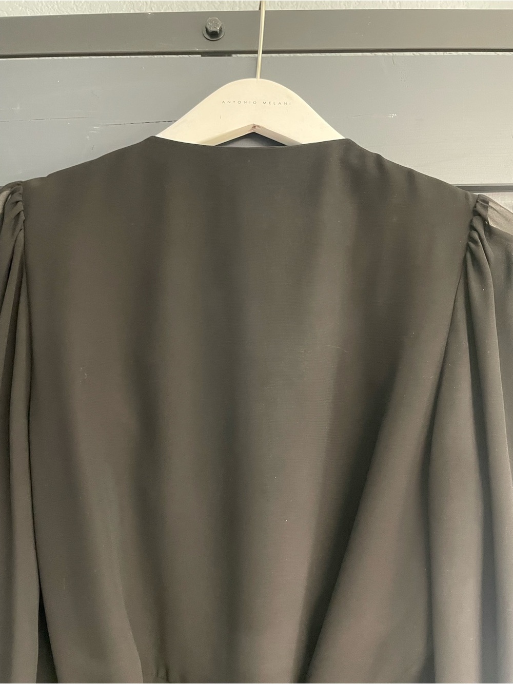 Alex Marie Black Wrap Blouse with Self Tie - Picture 9 of 9